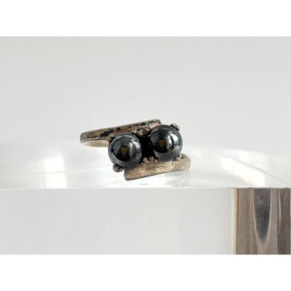 Tahitian Pearl Bead Accented Sterling Silver 925 Vintage Ring - sz 6.25 - Picture 7 of 15